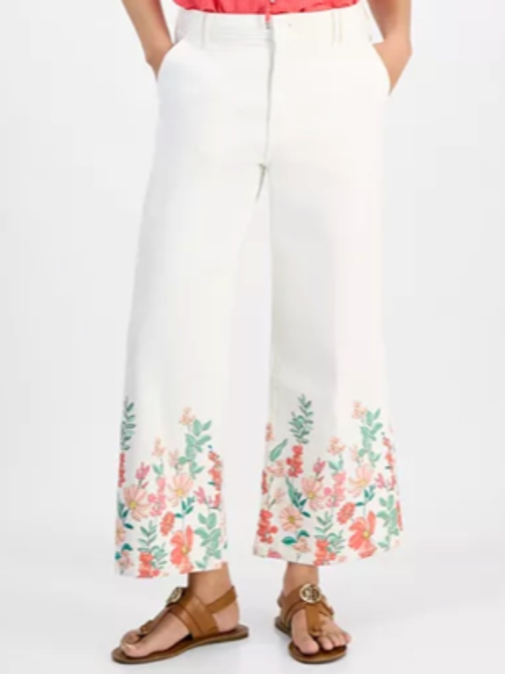 Tommy Hilfiger Women's Floral - Hem Cropped Jeans